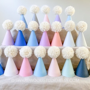 Pom Party Hat - Cool Rainbow Collection