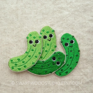 Lucky Happy Pickle Embroidered Decorative Iron On Patch