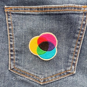 CMYK Color Mixing Embroidered Decorative Iron On Patch image 2
