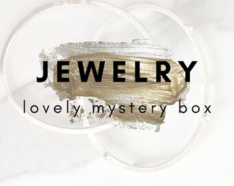 Lovely Jewelry Mystery Box for Galentine or Valentine's Day, Hypoallergenic Nickel Free, Earrings, Necklace, Stacking Rings, Bangle