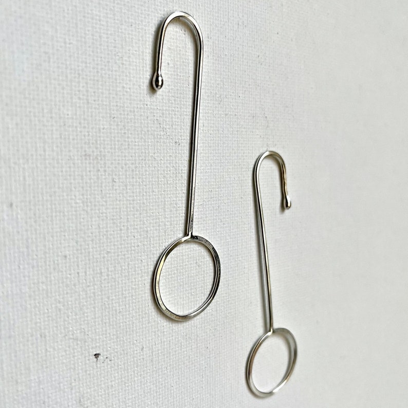 Geometric Silver Dangle Earrings Nickel Free Abstract Shaped image 8