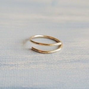 14kt Gold Filled Hammered Wrapped Ring - Stackable Rings - Band