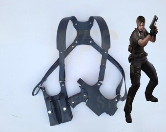 バイオハザード ホルスター ブラック ガンホルダー レオンS、ケネディバイオハザード、コスプレスタイルレザーガン