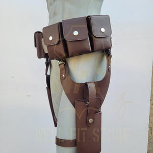 Cintura in pelle fatta a mano con fondine e astucci per cosplay mandaloriani immagine 7