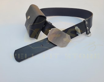 Cinturón Jedi ROTJ de Luke Skywalker, clip de sable de cuero, bolsa