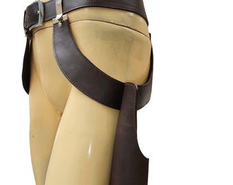 Cinturón de cuero de Sabine Wren, funda doble, disfraz de Mandaloriana