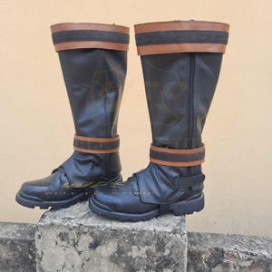 New Book of Inspired Boba Fett Leather Boot Cover Custom Made Bo-Katan Kryza Cosplay Shoes Cover Mandalorian Boots Cover Halloween Costumes