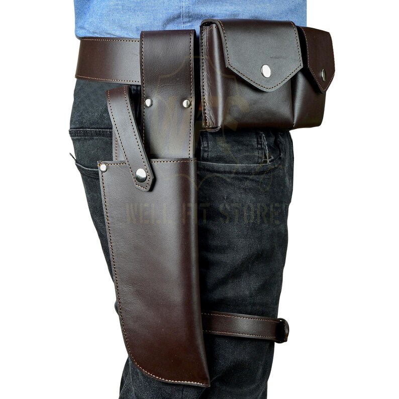 Axe Woves-inspirerat läderhölsterbälte, Mandalorian Cosplay-kostym bild 2