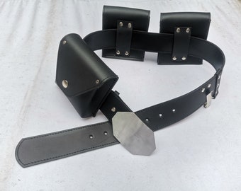 Cinturón Jedi de Luke Skywalker de cuero genuino, clip de sable, 3 bolsillos