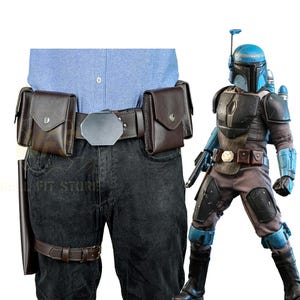 Axe Woves-inspirerat läderhölsterbälte, Mandalorian Cosplay-kostym bild 3