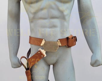 Han Solo ROTJ-riem geïnspireerd op Corellian smokkelaarsholster - leren riem DL-44 blaster