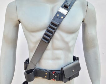 Cinturón de cuero mandaloriano con funda, accesorio para disfraz de cosplay de Star Wars