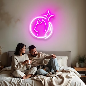 Cat Neon Sign, Cute LED Wall Light, Aesthetic Room Decor, Custom Neon Sign, Cat Lover Gift, Animals Neon Sign, Pet Lover Wall Decor Sign