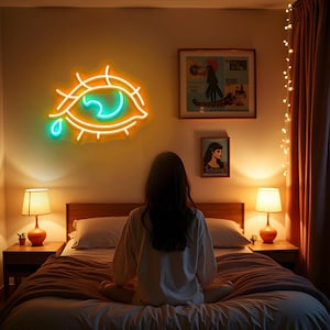 Crying Anime Eye Leuchtreklame, Evil Eye Leuchtreklame, Eye Neon Wandkunst, Eye Led Sign, Benutzerdefinierte Leuchtreklame, Wandbehang Dekor Zeichen, Schlafzimmer Wandschild