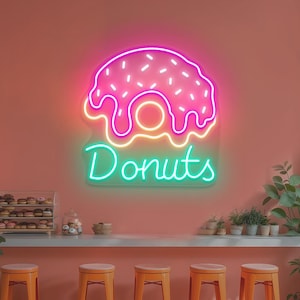 Donuts Neon Sign, Sweet Donuts Led Sign, Bakery Dessert Sweet Donuts LED Neon Light, Cafe Decor, Donuts Shop Led Sign, Custom Neon Sign