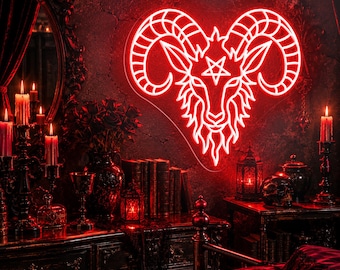 Baphomet Neon Sign for Gothic Occult Decor