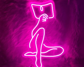 Girl Reading Book Neon Sign, Woman Reads Book LED Light, Abstract Bookish Sign Bookstore Neon Sign Bookish Wall Art Light, Gift for Bookworm