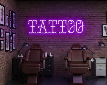 Tattoo Neon Sign, LED Wall Light for Tattoo Studio, Tattoo Shop Decor, Tattoo Open Neon, Tattoo Artist Room Wall Decor, Custom Neon Light