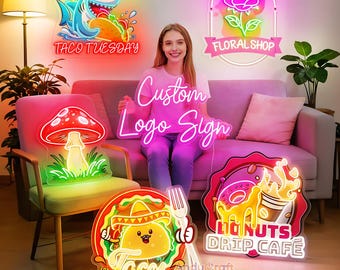 Enseigne néon personnalisée pour entreprise, Enseigne à LED avec logo, Éclairage extérieur étanche, Décoration de bar de salon de restaurant, Enseigne pour entreprise, Éclairage de logo personnalisé