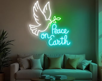 Let There Be Peace on Earth Neon Sign, Peace Day Led Sign, Custom