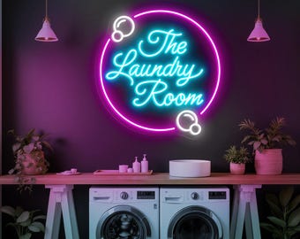 The Laundry Room Neon Sign, Laundry Wall Decor Light, Funny Laundry Room LED Sign, Utility Room Neon Art, Custom Home Decor Sign