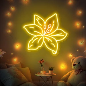 Lily Flower Neon Sign, Elegant Floral LED Light, Flower Wall Decor, Flower Shop Neon Sign, Floral Wall Sign, Custom Neon Sign Gift