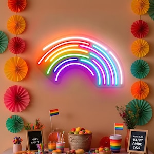 Tęczowy neonowy znak, tęczowa dekoracja ścienna, LGBT Pride Month LED Neon Light, dekoracja tła imprezy Pride Month, Happy Pride Month Neon Sign