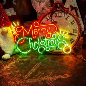 Merry Christmas LED Neon Sign, Custom Neon Sign, Christmas Tree Decor Sign, Christmas Gifts, Christmas Wall Decor, Holiday Home Decor