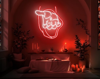 Hand of God Neon Sign, Jesus Hand with Nail Mark LED Light, Christian Wall Decor, Religious Faith Sign, Inspirational Neon, Custom Neon Sign