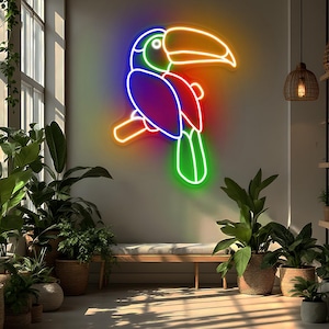 Toucan Neon Sign, Toucan Bird LED Sign, Bar Neon Sign, Beach Neon Sign, Tropical Bird Neon Light, Tropical Bird Wall Art, Custom Neon Sign