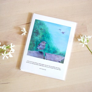 Mus vogel wenskaart | Inspirerende blanco kaart | Verjaardag, bedankje, Ik denk aan jou en alledaagse gelegenheden + GRATIS VERZENDING