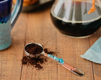 Coffee Scoop - Aqua Beads - Coffee Pour Over - Gifts for Her - Key West Coffee Scoop