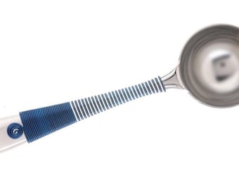 Navy and Silver Coffee Scoop - Hanukkah Gifts - Coffee Pour Over