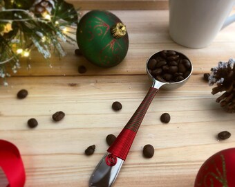 Red and Green Coffee Scoop - Stocking Stuffer - Secret Santa - Holiday Coffee Scoop