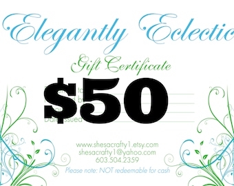 Gift Certificate - Last Minute Gifts - Instant Gift - Printable Gifts