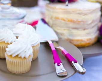 Wedding Cake Serving Set - Pink Wedding Cake Serving Set - Rose Gold Wedding Cake Set - Unique Wedding Decor