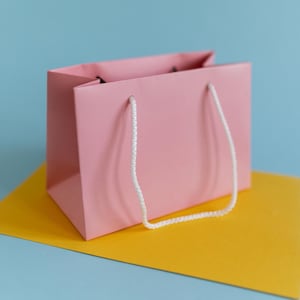 10 pezzi di sacchetti regalo di carta orizzontali rosa con manici in corda, confezioni regalo per: regali, feste, matrimoni, compleanni, festa della mamma