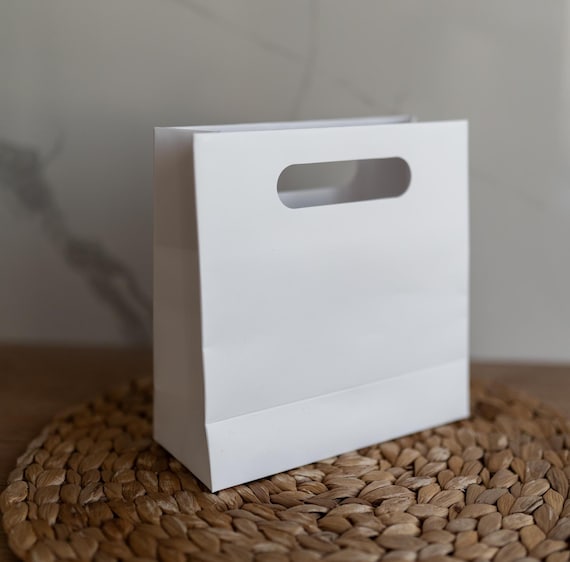 1-10pcs White Paper Gift Bags with Handles, Present Bags for Special Occasions - Weddings, Bachelorette Parties, Birthdays, Easter, Moms Day