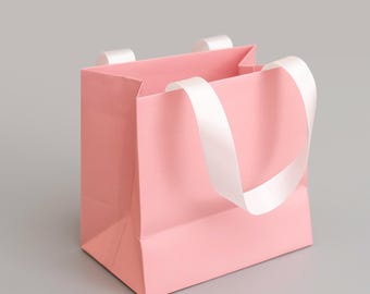 Paper Gift Bag with Satin Ribbon Handle, Wedding Favor Bag