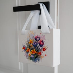 Cajas de 50 unidades (bolsas con asas de satén), cajas de envío pequeñas, cajas de embalaje vacías, envoltorio decorativo, cajas de cartón con estampado floral