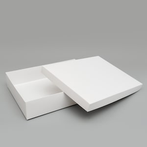 Cajas de regalo anchas con tapa, cajas de cartón blancas, cajas de alta calidad en diferentes tamaños, cajas para regalos, cajas de regalo para fiestas o eventos