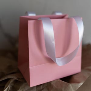 50pcs Paper Bags with Atlas Handles, Custom Logo Paper Bags, Thank You Bags, Merchandise Paper Bags, Paper Bags for Clients or Customers