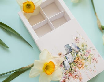 1-10pcs Slide Boxes with Sections for Chocolates, Decorative Boxes for Treat Guest on Holidays: Weddings, Parties, Birthdays or Easter