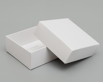 White Cardboard Jewelry Gift Boxes, Ring Earring Packaging (6x6x3cm)