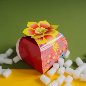 1-10 Stück Dekorative Geschenkboxen, Kartons mit Blumen auf der Oberseite, Boxen zum Verpacken von Geschenken, Blumendruck-Geschenkboxen, Boxen mit Blumen