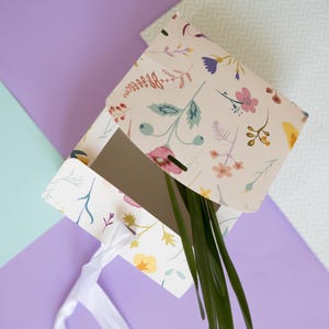 100pcs Empty Floral Design Boxes with Bow, Packaging Boxes for - Lingerie, Soap or Candles, Packaging Boxes for Clients for Handmade Goods