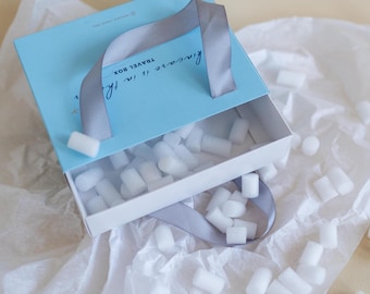 Custom Logo Slide Boxes with Satin Ribbon Handles, Personalized Packaging