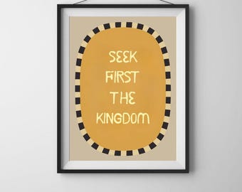 Matteo 6:33 Arte delle Scritture / Arredamento cristiano per la casa (download digitale)