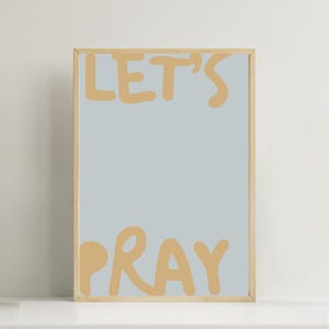 Let’s Pray | Printable Christian Wall Art | Kids Room Prayer Print | Faith Digital Download