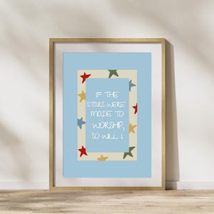 If the Stars Were Made to Worship, So Will I | Printable Christian Wall Art | Digital Faith Decor